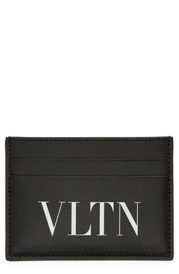 Valentino Garavani VLTN Leather Card Case in 0Ni - Nero/Bianco