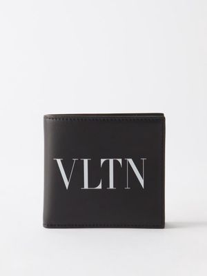 Valentino Garavani - Vltn-logo Leather Bi-fold Wallet - Mens - Black White