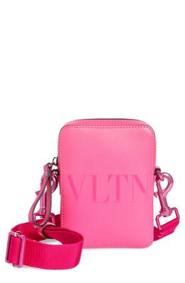 Valentino Garavani VLTN Logo Leather Crossbody Bag in Uwt - Pink Pp