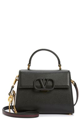 Valentino Garavani VSling Leather Top Handle Bag in R82 Nero/Rubin