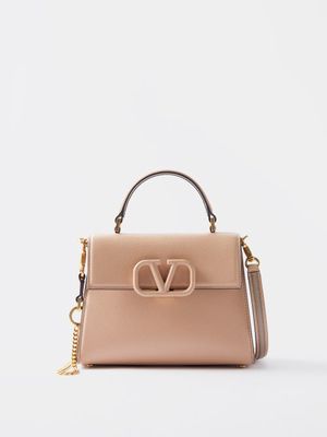 Valentino Garavani - Vsling Leather Top-handle Bag - Womens - Light Pink