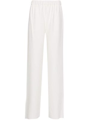 Valentino Garavani wide-leg cady-texture silk trousers - White