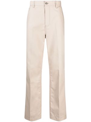 Valentino Garavani wide-leg contrast-stitch trousers - Neutrals