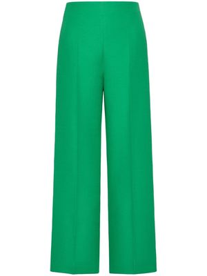 Valentino Garavani wide-leg wool-silk trousers - Green