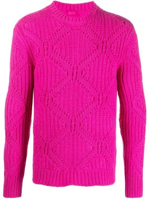 Valentino geometric-knit virgin wool jumper - Pink