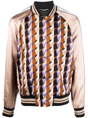 Valentino geometric-print bomber jacket - Neutrals