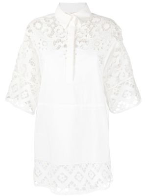 Valentino guipure lace shirtdress - White
