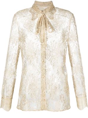 Valentino lace-embellished blouse - Neutrals