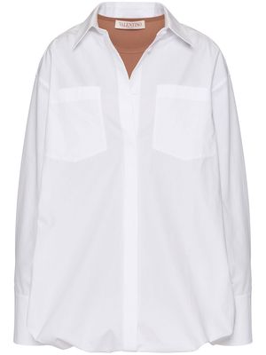 Valentino layered cotton-poplin shirt - White