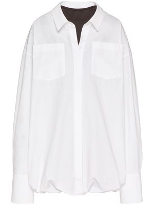 Valentino layered long-sleeve shirtdress - White
