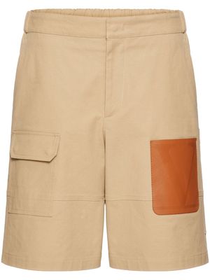 Valentino leather-pocket Bermuda shorts - Brown