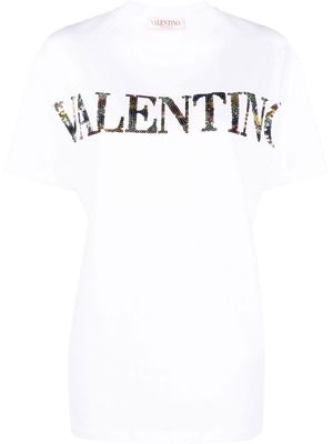 Valentino logo-embellished short-sleeved T-shirt - White