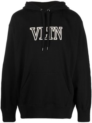 Valentino logo-embroidered colour-block hoodie - Black