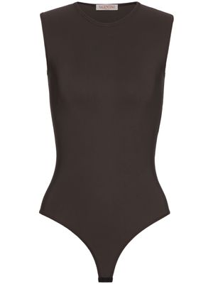 Valentino logo-embroidered sleeveless bodysuit - Black