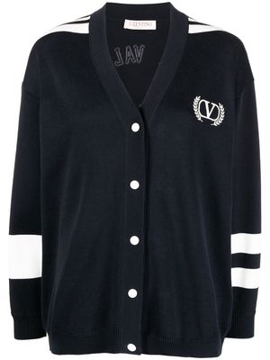 Valentino logo-intarsia cardigan - Blue