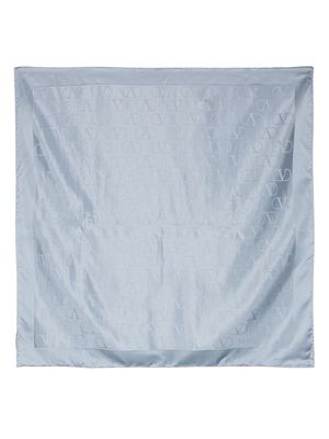 Valentino logo jacquard silk scarf - Blue