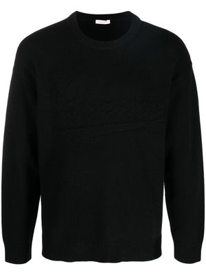 Valentino logo jacquard wool jumper - Black
