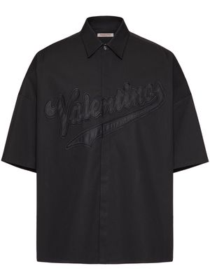 Valentino logo-patch bowling shirt - Black