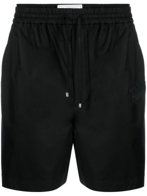 Valentino logo-patch cotton drawstring shorts - Black