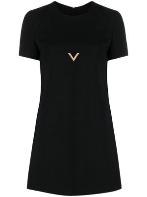 Valentino logo-plaque minidress - Black