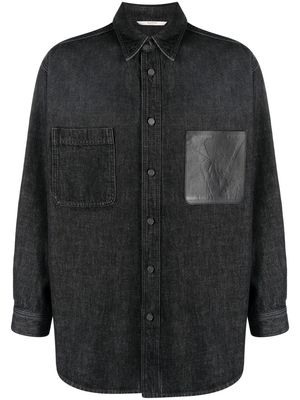 Valentino logo pocket denim shirt - Black