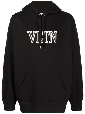 Valentino logo-print cotton hoodie - Black