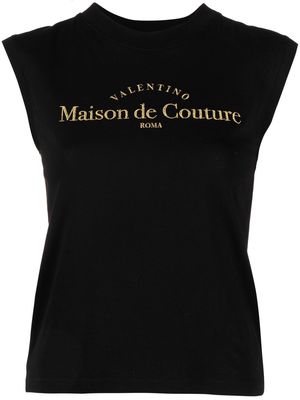 Valentino logo-print cotton tank top - Black