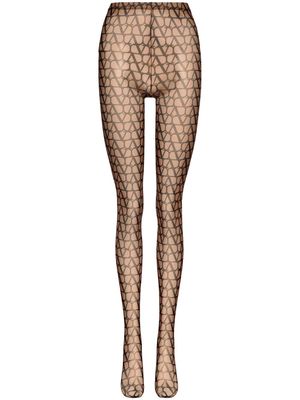 Valentino logo-print tights - Neutrals