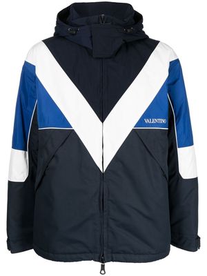 Valentino logo-print zip-up jacket - Blue