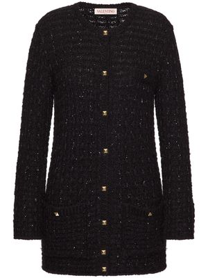 Valentino metallic knitted cardigan - Black