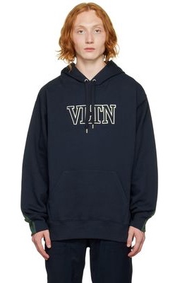 Valentino Navy & Green Two-Tone Hoodie