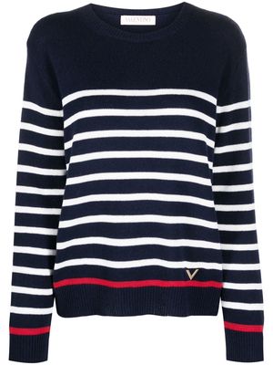 Valentino oversized striped jumper - Blue