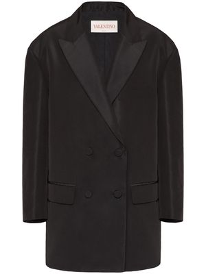 Valentino peak-lapel silk satin blazer - Black