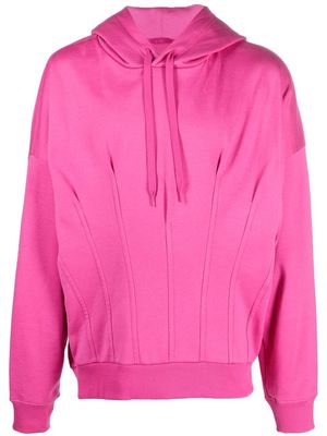 Valentino pleated cotton hoodie - Pink