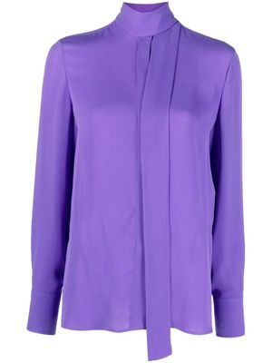 Valentino pussy-bow collar silk shirt - Purple