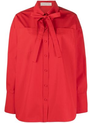 Valentino pussy-bow cotton shirt - Red