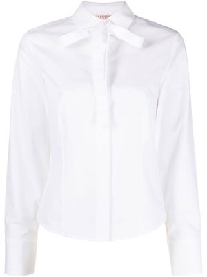 Valentino pussy-bow cotton shirt - White