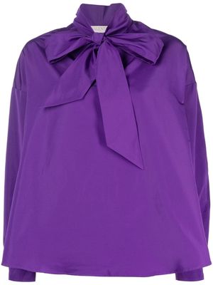 Valentino pussy-bow long-sleeve blouse - Purple