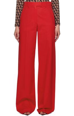 Valentino Red Creased Trousers