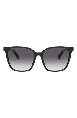Valentino Rockstud 57mm Gradient Square Sunglasses in Black/Black Gradient