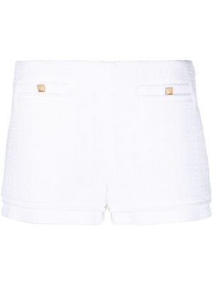 Valentino Rockstud bouclé shorts - White
