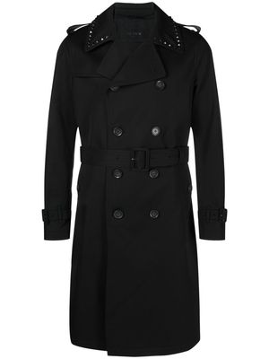Valentino Rockstud double-breasted trench coat - Black