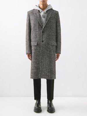 Valentino - Rockstud-embellished Herringbone Wool-blend Coat - Mens - Black