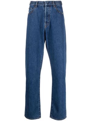 Valentino Rockstud-embellished straight-leg jeans - Blue