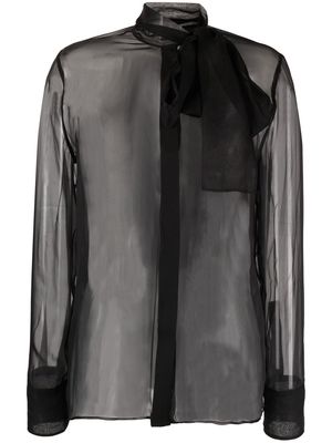 Valentino scarf detail chiffon blouse - Black