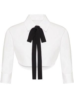 Valentino scarf-detail popelin shirt - White