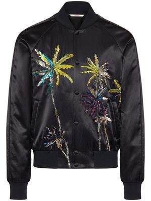Valentino sequin-embellished bomber jacket - Black
