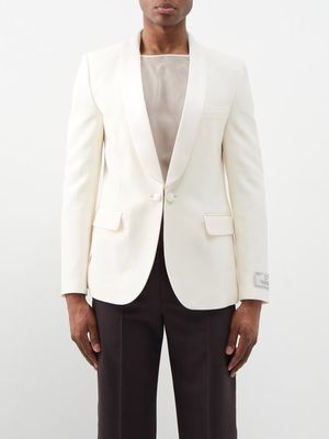 Valentino - Shawl-lapel Wool-blend Tuxedo Jacket - Mens - Ivory