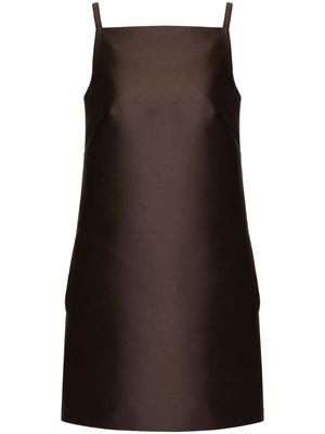 Valentino square-neck silk minidress - Brown