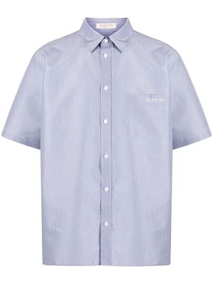Valentino stripe-print short-sleeved shirt - Blue
